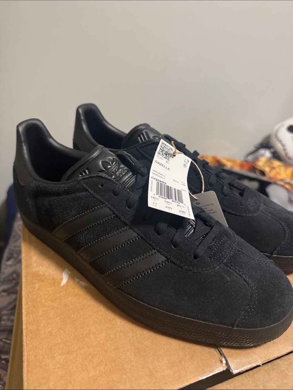 adidas Gazelle Sneakers in Black Suede